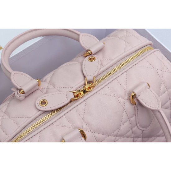 Replica Dior Groove 25 Bag in Biscuit Macrocannage Pink
