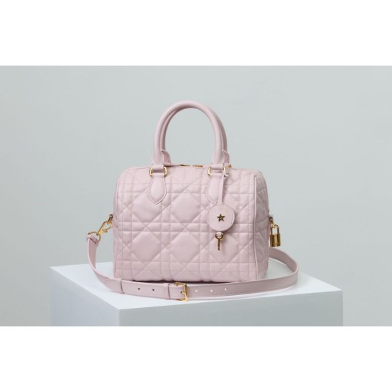 Replica Dior Groove 25 Bag in Biscuit Macrocannage Pink