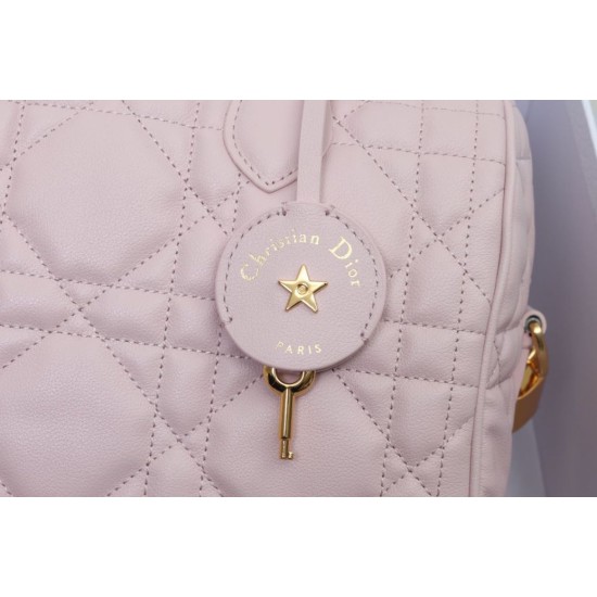 Replica Dior Groove 25 Bag in Biscuit Macrocannage Pink