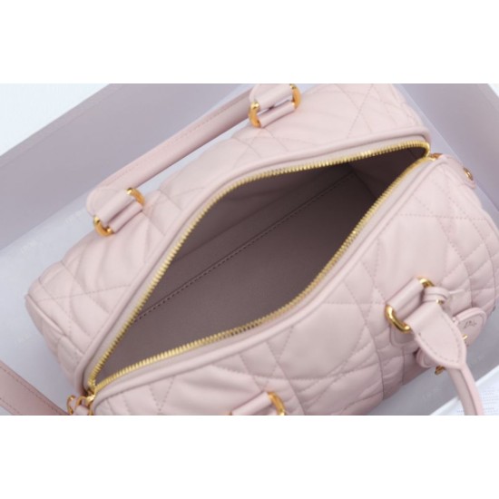 Replica Dior Groove 25 Bag in Biscuit Macrocannage Pink