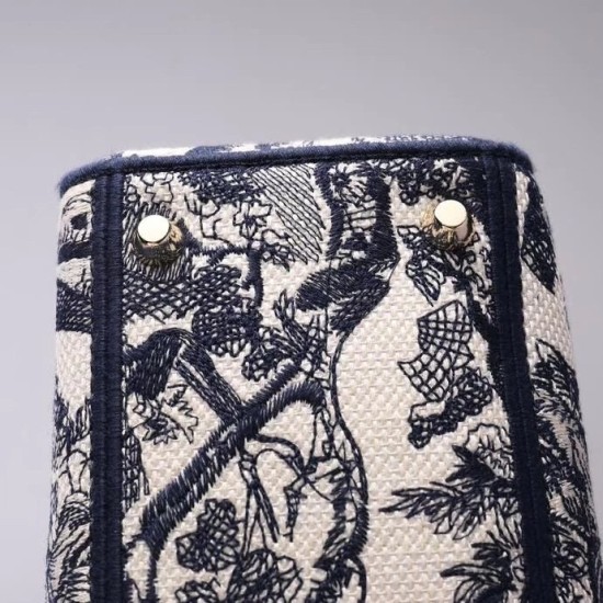 Replica Dior Medium Lady D-Lite Bag Toile de Jouy Embroidery Blue