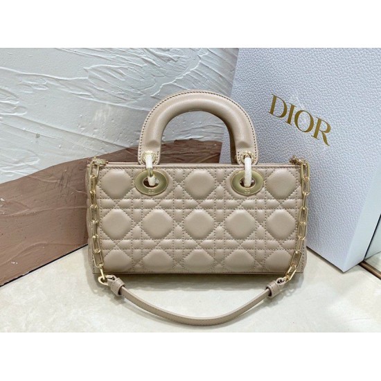 Replica Dior Small Lady D-Joy Dior Bag Cannage Apricot