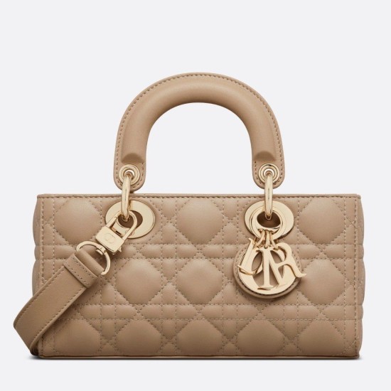 Replica Dior Small Lady D-Joy Dior Bag Cannage Apricot