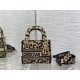 Replica Dior Mini Lady D-Lite Bag Multicolor Mizza Embroidery Beige