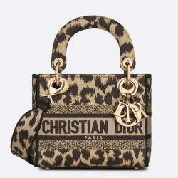 Replica Dior Mini Lady D-Lite Bag Multicolor Mizza Embroidery Beige