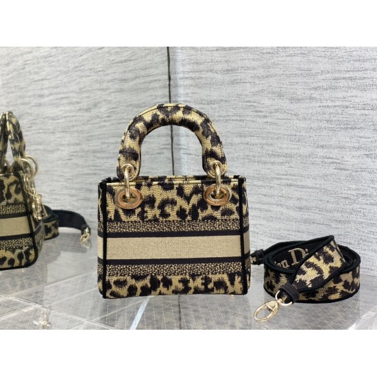 Replica Dior Mini Lady D-Lite Bag Multicolor Mizza Embroidery Beige