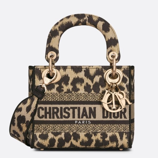 Replica Dior Mini Lady D-Lite Bag Multicolor Mizza Embroidery Beige