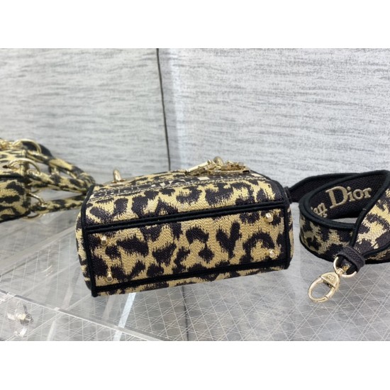 Replica Dior Mini Lady D-Lite Bag Multicolor Mizza Embroidery Beige