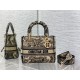 Replica Dior Medium Lady D-Lite Bag Toile de Jouy Embroidery Brown
