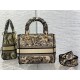 Replica Dior Medium Lady D-Lite Bag Toile de Jouy Embroidery Brown