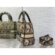 Replica Dior Medium Lady D-Lite Bag Toile de Jouy Embroidery Brown