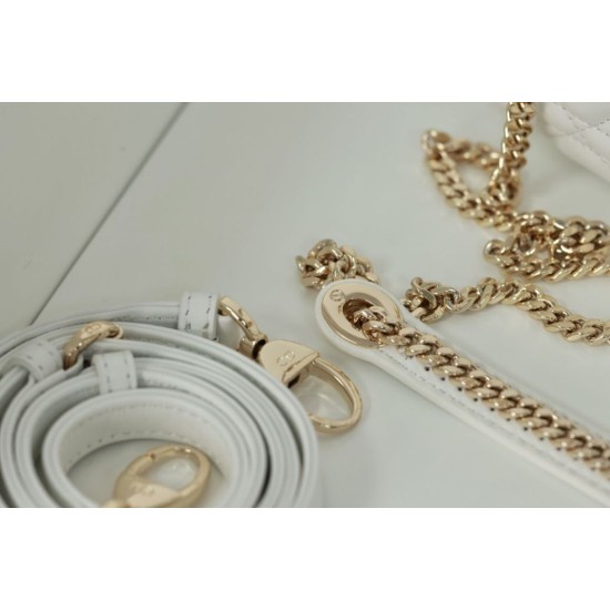Dior Mini Lady Dior Bag Cannage White