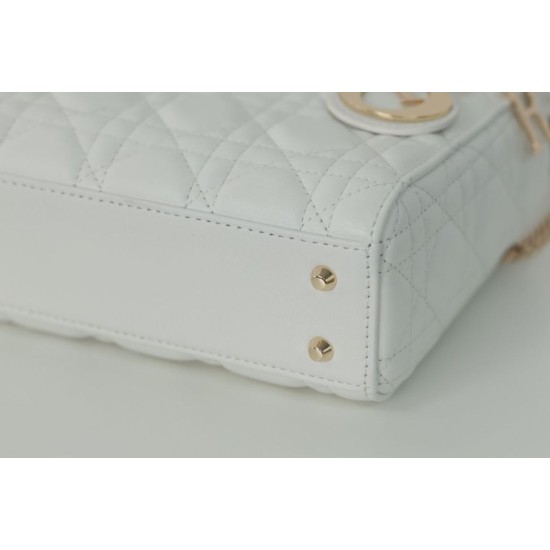 Dior Mini Lady Dior Bag Cannage White