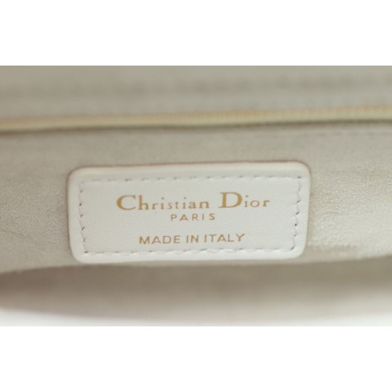 Dior Mini Lady Dior Bag Cannage White