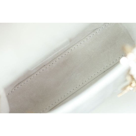 Dior Mini Lady Dior Bag Cannage White