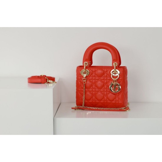 Replica Dior Mini Lady Dior Bag Cannage Red