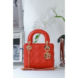 Replica Dior Mini Lady Dior Bag Cannage Red