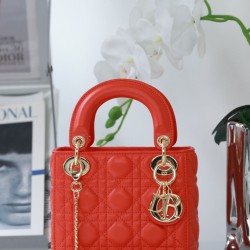 Replica Dior Mini Lady Dior Bag Cannage Red