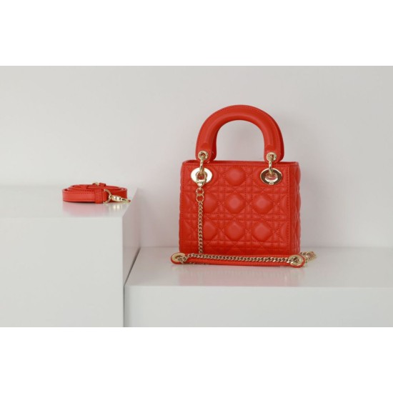 Replica Dior Mini Lady Dior Bag Cannage Red