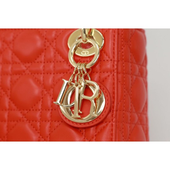 Replica Dior Mini Lady Dior Bag Cannage Red