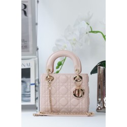 Replica Dior Mini Lady Dior Bag Cannage Beige 