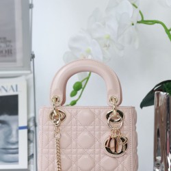 Replica Dior Mini Lady Dior Bag Cannage Beige 