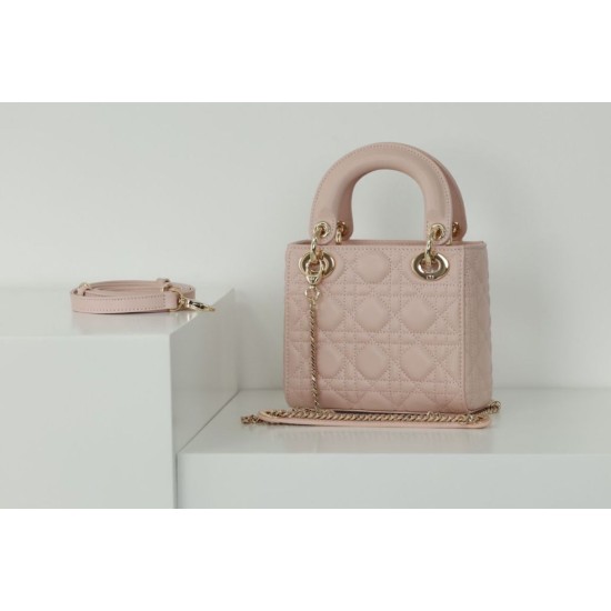 Replica Dior Mini Lady Dior Bag Cannage Beige 