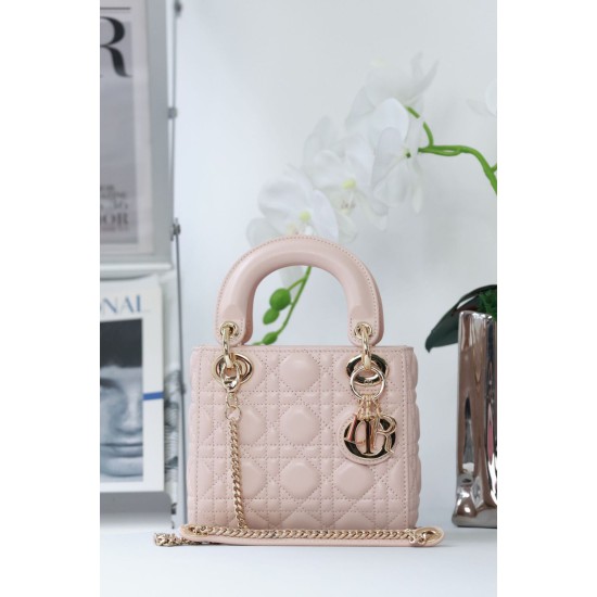Replica Dior Mini Lady Dior Bag Cannage Beige 