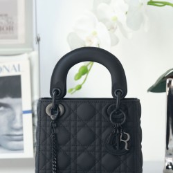 Replica Dior Mini Lady Dior Bag Cannage Black