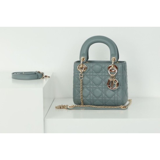 Replica Dior Mini Lady Dior Bag Cannage Blue