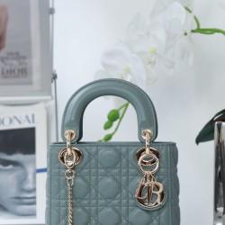 Replica Dior Mini Lady Dior Bag Cannage Blue