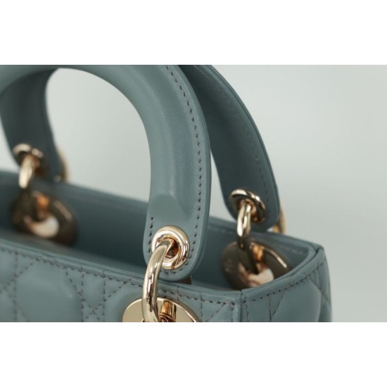 Replica Dior Mini Lady Dior Bag Cannage Blue