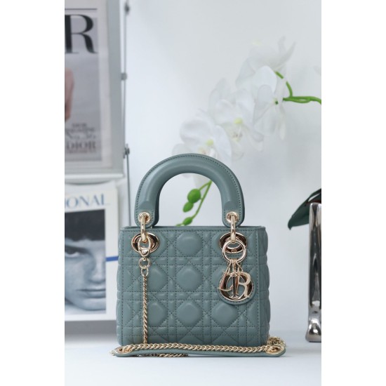 Replica Dior Mini Lady Dior Bag Cannage Blue