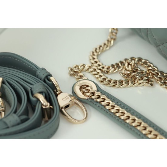 Replica Dior Mini Lady Dior Bag Cannage Blue
