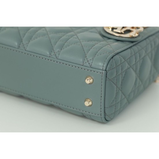 Replica Dior Mini Lady Dior Bag Cannage Blue