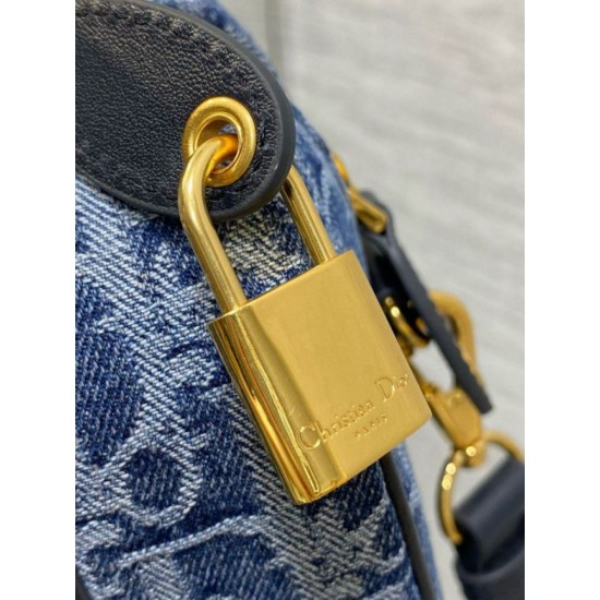 Replica Dior Groove 20 Bag Blue Denim Dior Oblique Jacquard