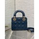 Replica Dior Lady Dior Mini Bag with Chain Cannage Navy Blue Replica Dior Lady Dior Mini Bag with Chain Cannage Navy Blue