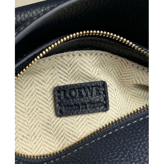 Replica Loewe Puzzle Mini Bag Navy Blue Grained Calfskin