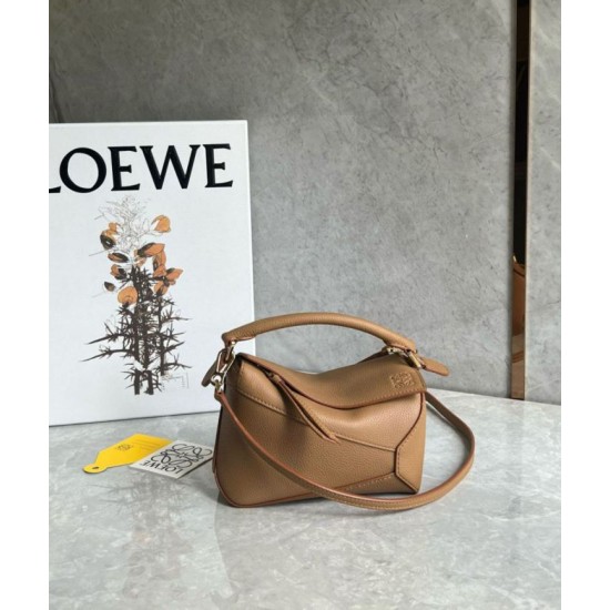Replica Loewe Puzzle Mini Bag Toffee Grained Calfskin