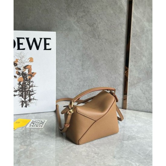 Replica Loewe Puzzle Mini Bag Toffee Grained Calfskin