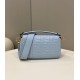 Replica Fendi Medium Baguette Bag FF Nappa Blue