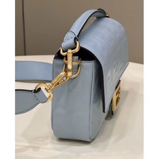 Replica Fendi Medium Baguette Bag FF Nappa Blue