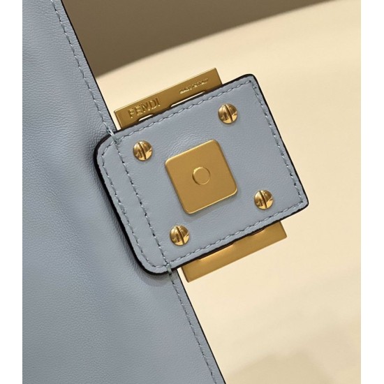 Replica Fendi Medium Baguette Bag FF Nappa Blue