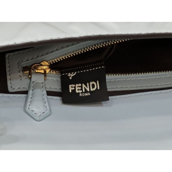 Replica Fendi Medium Baguette Bag FF Nappa Blue
