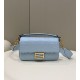 Replica Fendi Medium Baguette Bag FF Nappa Blue