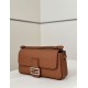 Replica Fendi Medium Baguette Selleria bag with 612 hand-sewn topstitche Brown