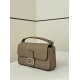 Replica Fendi Medium Baguette Selleria bag with 612 hand-sewn topstitche Gray