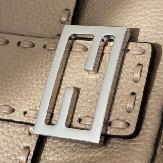 Replica Fendi Medium Baguette Selleria bag with 612 hand-sewn topstitche Gray