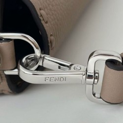 Replica Fendi Medium Baguette Selleria bag with 612 hand-sewn topstitche Gray
