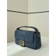 Replica Fendi Medium Baguette Selleria bag with 612 hand-sewn topstitche Blue